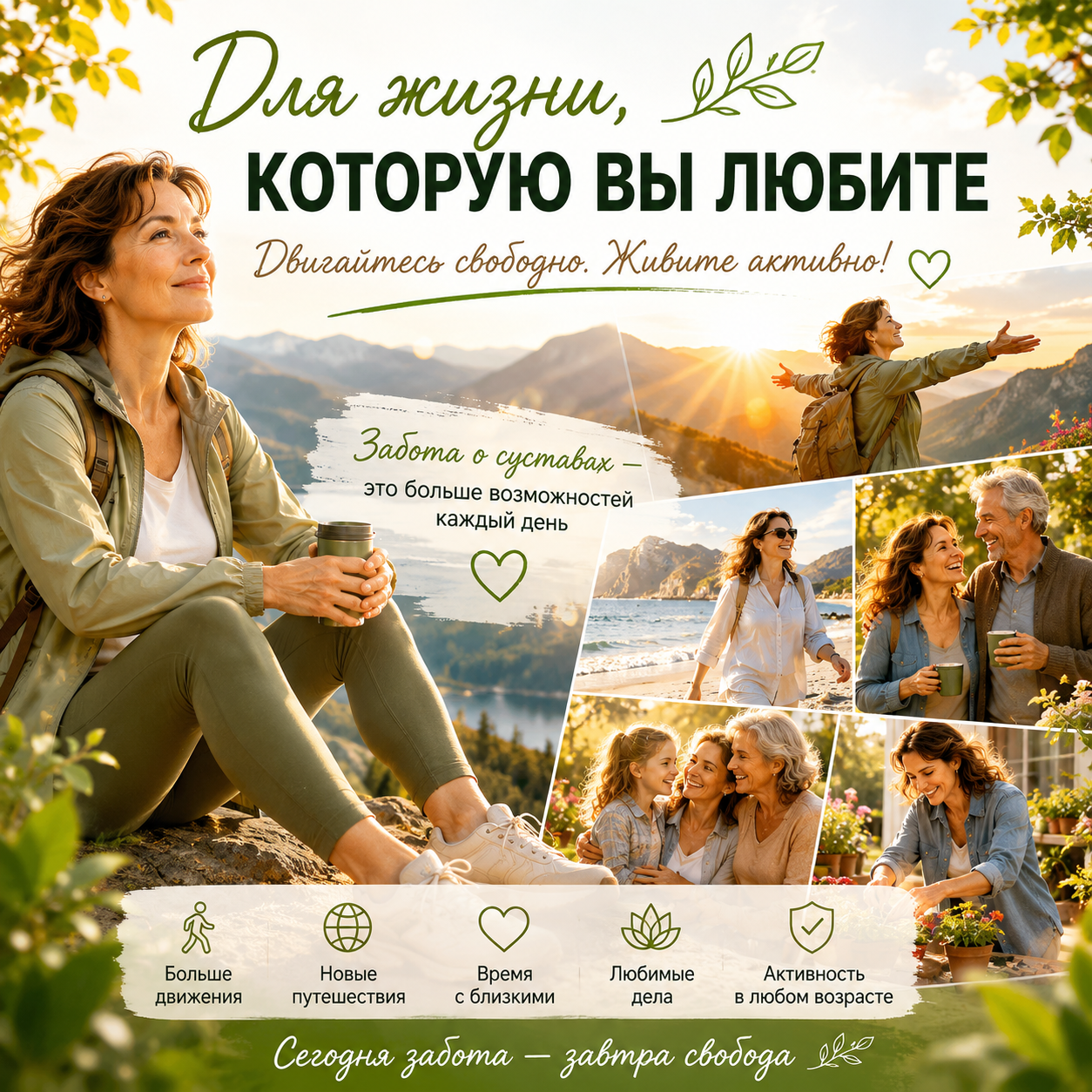 Для жизни которую вы любите свобода движения и активность каждый день